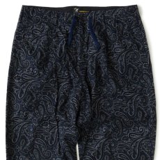 画像4: Hempsly Paisley Wide Pants ペイズリー ワイド パンツ ワイド テーパード ベルトレス イージー Navy (4)