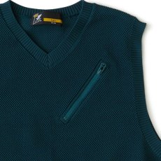 画像3: Kanokost V- Neck Vest カノコ Vネック ベスト ジップ ポケット Green (3)