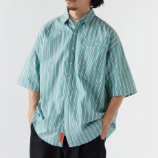 画像5: Shineline S/S Stripe Shirts ストライプ 半袖 シャツ Green (5)
