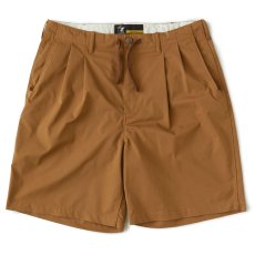 画像2: Polyhalf Wide Shorts ワイド ショーツ ベルトレス イージー SOLOTEX 2タック Camel Brown (2)