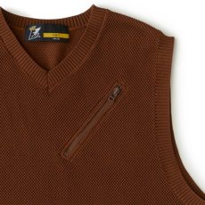 画像4: Kanokost V- Neck Vest カノコ Vネック ベスト ジップ ポケット Brown (4)