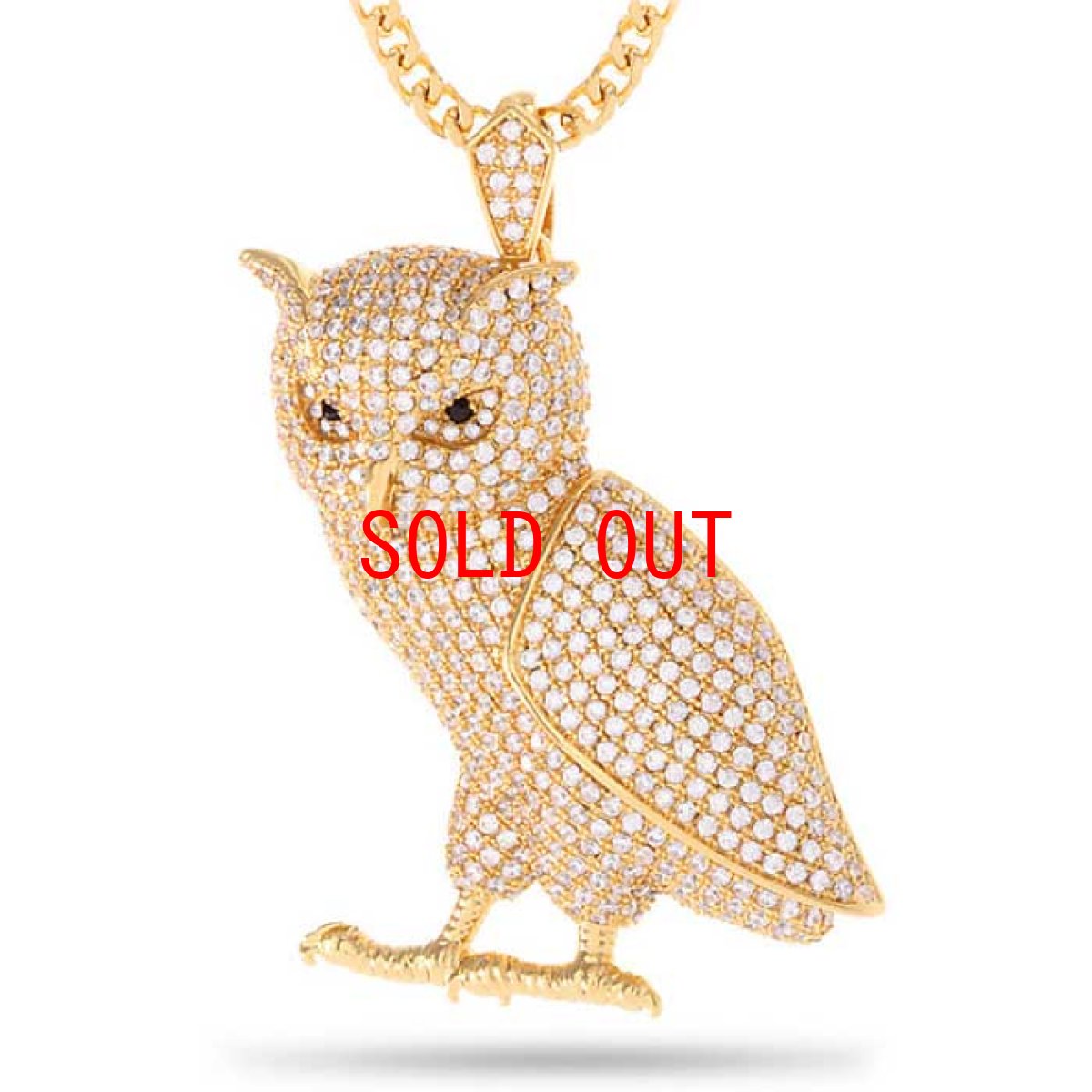 画像1: Gold Owl Necklace フクロウ ネックレス フランコ チェーン (1)