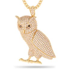 画像1: Gold Owl Necklace フクロウ ネックレス フランコ チェーン (1)