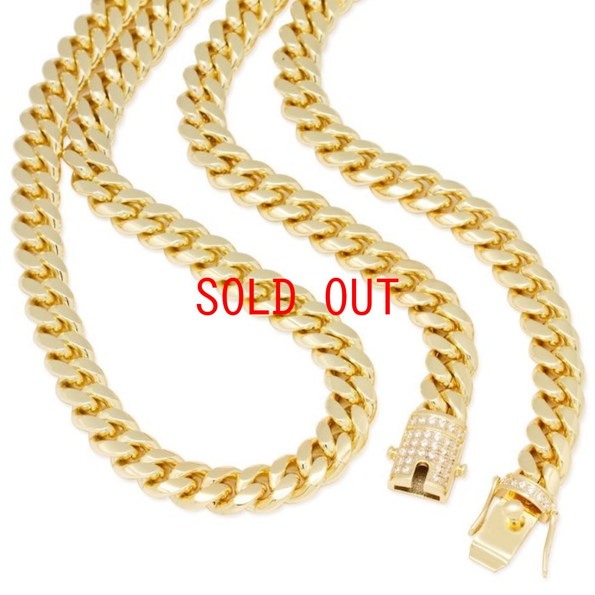 画像3: 10mm Miami Cuban Curb Chain Necklace Stainless Steel 14K Gold plating ネックレス マイアミ キューバン ゴールド リンク チェーン (3)