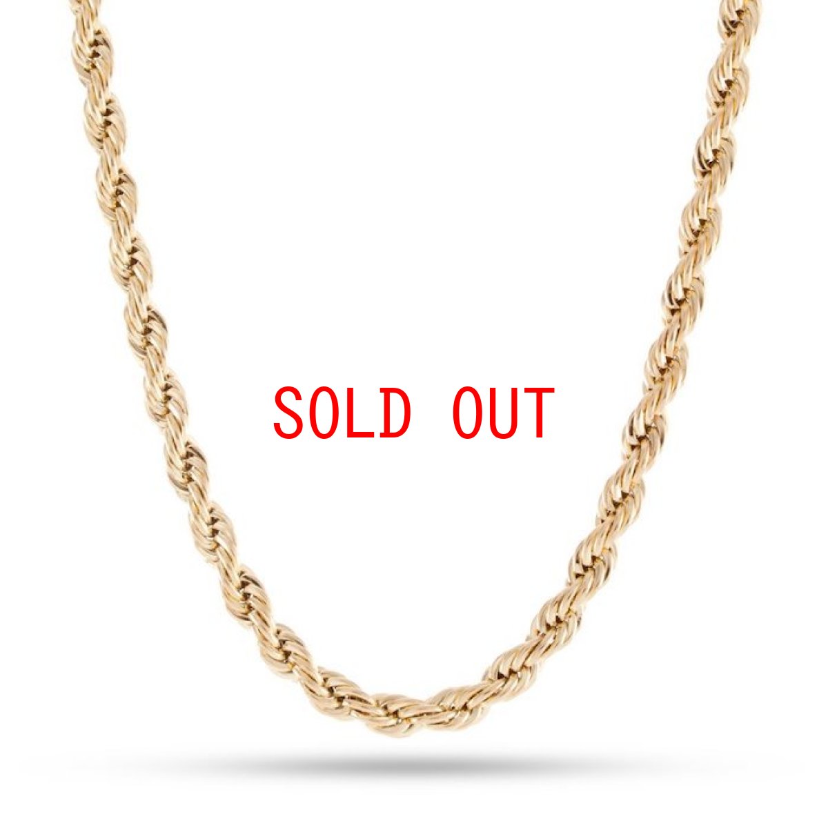 画像1: 4mm 14K Gold Stainless Steel Rope Chain Necklace ネックレス ゴールド ロープ チェーン (1)