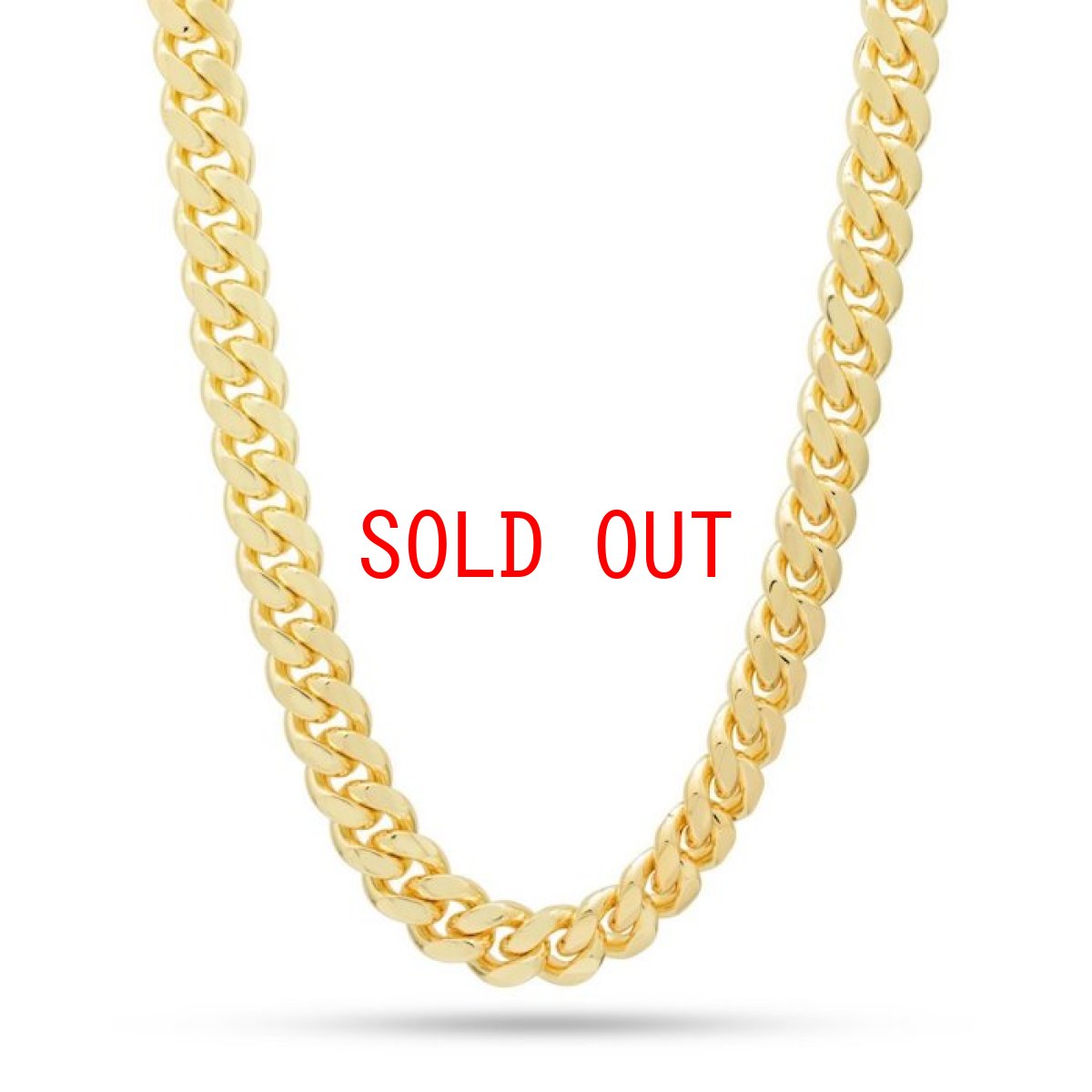 画像1: 10mm Miami Cuban Curb Chain Necklace Stainless Steel 14K Gold plating ネックレス マイアミ キューバン ゴールド リンク チェーン (1)