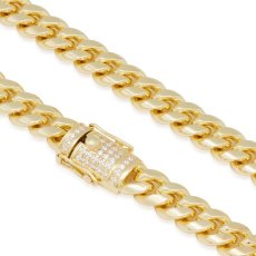 画像2: 10mm Miami Cuban Curb Chain Necklace Stainless Steel 14K Gold plating ネックレス マイアミ キューバン ゴールド リンク チェーン (2)