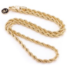 画像2: 4mm 14K Gold Stainless Steel Rope Chain Necklace ネックレス ゴールド ロープ チェーン (2)