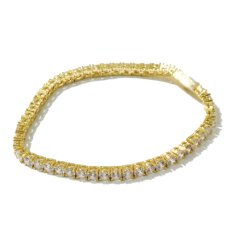 画像2: 5mm 14K Gold Single Row Tennis Bracelet テニス チェーン ブレスレット (2)