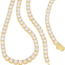 画像4: Tennis Chain Necklace 4mm 14K Gold ネックレス ゴールド テニス チェーン  (4)