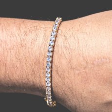 画像6: 5mm 14K Gold Single Row Tennis Bracelet テニス チェーン ブレスレット (6)