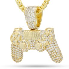 画像1: × PlayStation Controller Iced Classic Gold Necklace 14K プレイステーション コントローラー ネックレス ゴールド (1)