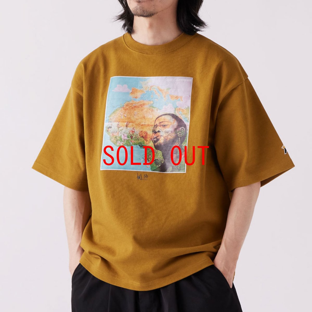 画像4: × TAVU"Makes" S/S Tee T-Shirt パリ アーティスト グラフィック ヘビーオンス 13oz 半袖 Tシャツ Mustard Brown (4)