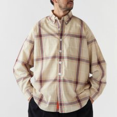 画像3: Deka Cheka L/S Shirt チェック ボタンダウン 長袖 シャツ Beige (3)