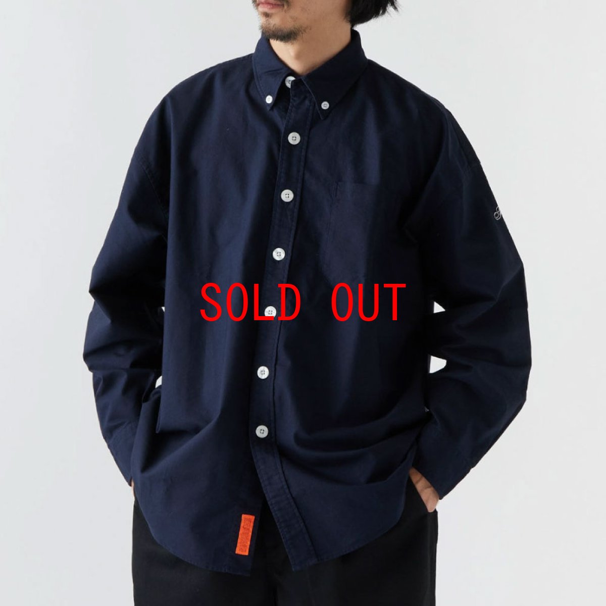 画像1: Deka BD L/S Solid Shirt ボタンダウン 長袖 シャツ Navy (1)