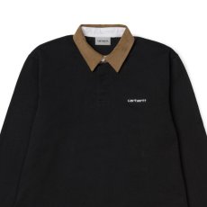 画像3: Cord Rugby L/S Polo Shirts 襟 コーデュロイ ラグビー シャツ Black Dusty H Brown (3)