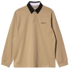 画像1: Cord Rugby L/S Polo Shirts 襟 コーデュロイ ラグビー シャツ Dusty H Brown Black (1)