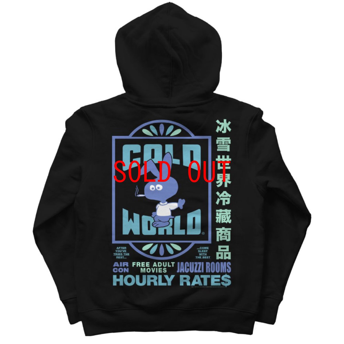 画像3: Frozen Goods Motel Bunny Sweat Hoodie モーテル バニー スウェット フーディー Black (3)