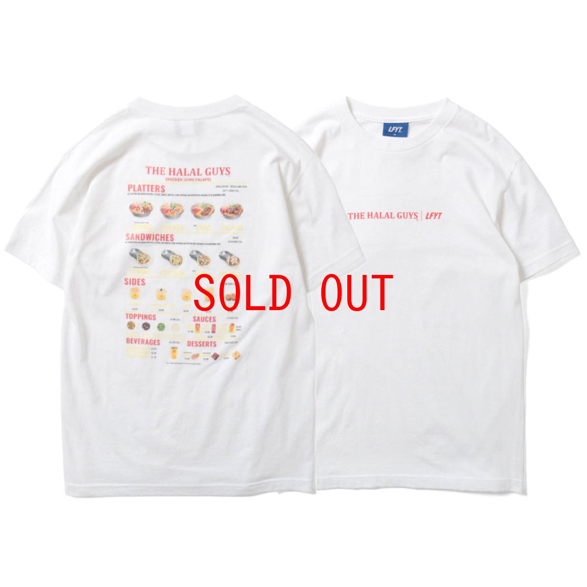 画像2: × The Halal Guy Menu S/S Tee ハラルガイズ メニュー 半袖 Tシャツ White (2)