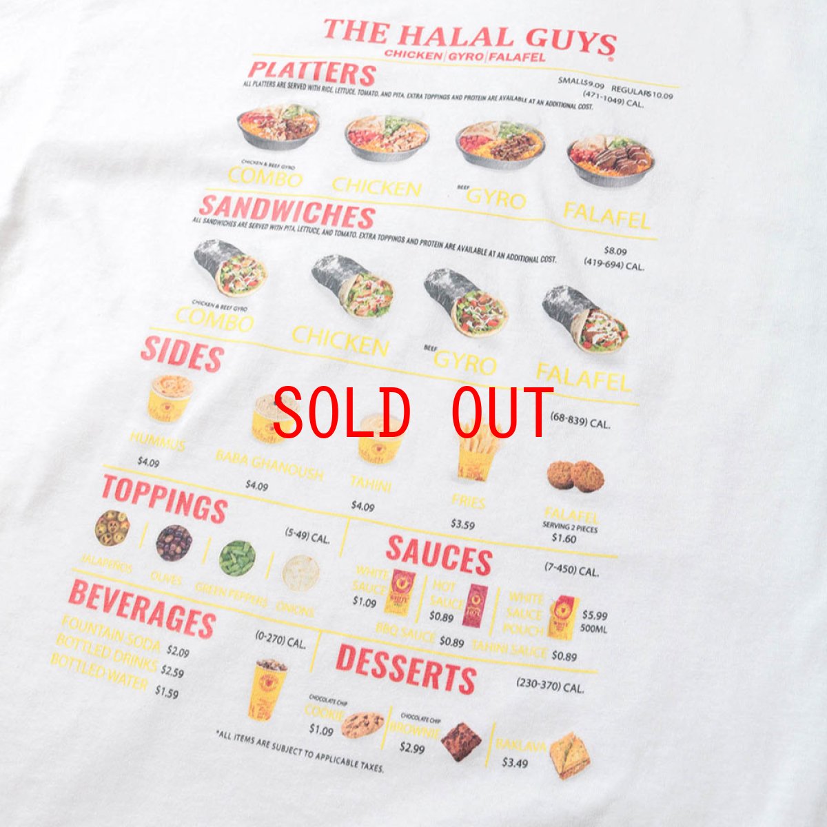 画像7: × The Halal Guy Menu S/S Tee ハラルガイズ メニュー 半袖 Tシャツ White (7)