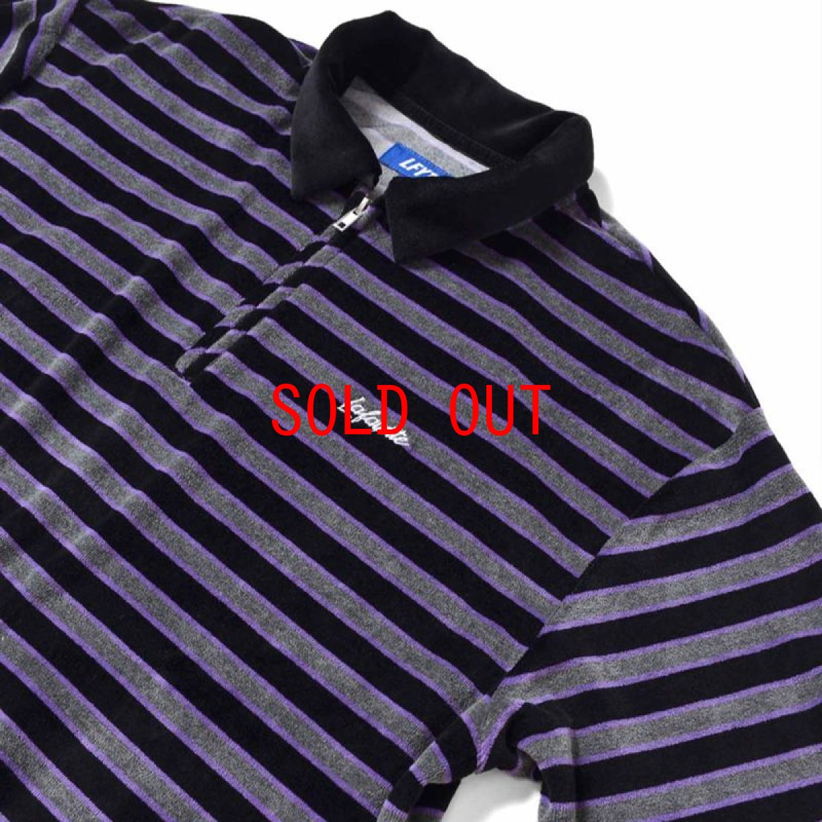 画像7: Half Zip Velour Shirt 長袖 ハーフ ジップ ベロア シャツ Purple (7)