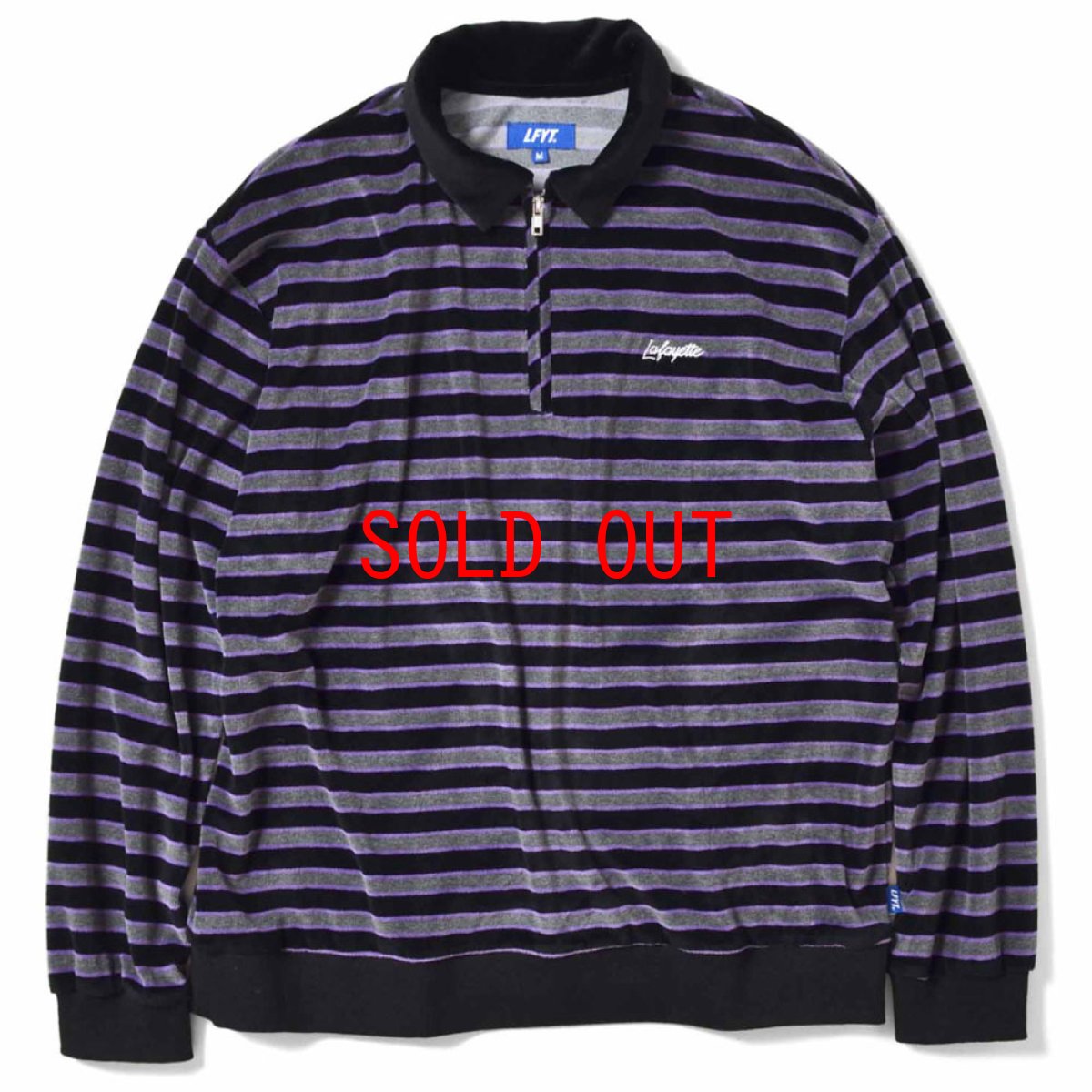 画像2: Half Zip Velour Shirt 長袖 ハーフ ジップ ベロア シャツ Purple (2)