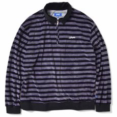 画像2: Half Zip Velour Shirt 長袖 ハーフ ジップ ベロア シャツ Purple (2)