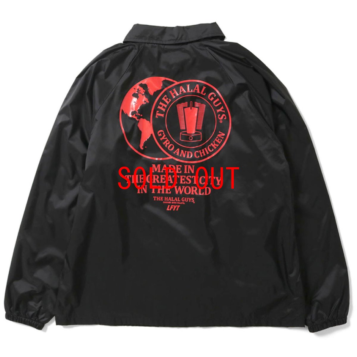 画像4: × The Halal Guys Logo Coaches Jacket ハラル ガイズ ロゴ コーチ ジャケット Black (4)