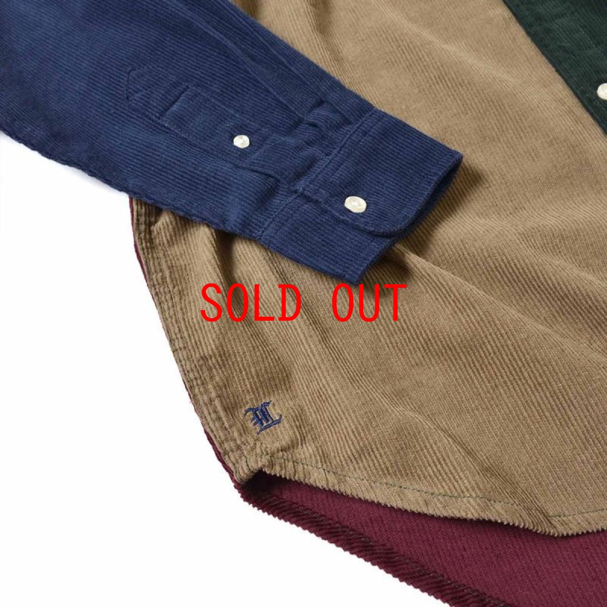 画像7: L Logo Big Silhouette Corduroy Shirt 長袖 コーデュロイ シャツ Multi (7)