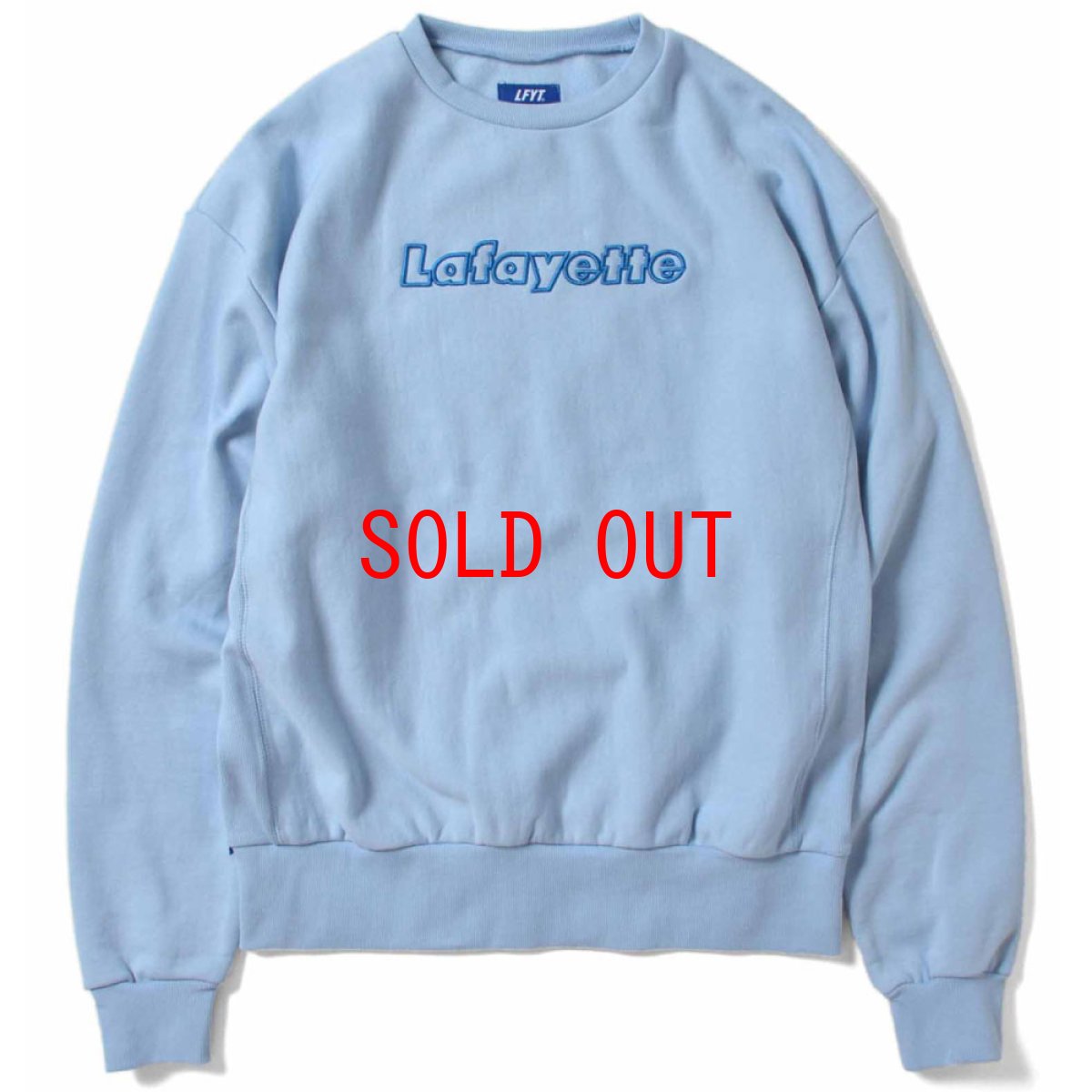 画像1: Outline Logo US Cotton Crewneck Sweatshirt アウトライン クルーネック スウェット Light Blue  (1)