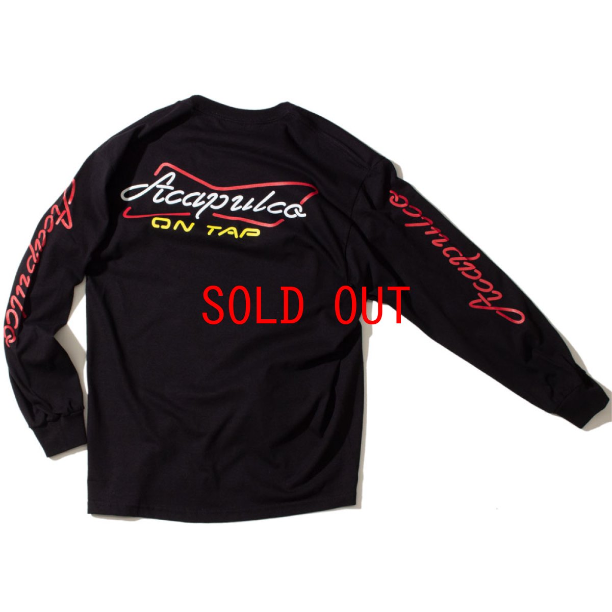 画像6: Buy Back Retro L/S Neon embroidery Tee ロングスリーブ ロンT 長袖 Tシャツ 刺繍 Black (6)