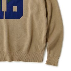 画像9: IB Varsity Knit バーシティー ニット コットン カレッジ ロゴ Sand Beige (9)