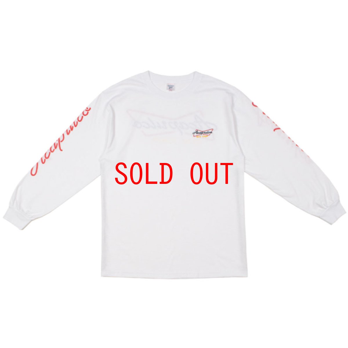 画像2: Buy Back Retro L/S Neon embroidery Tee ロングスリーブ ロンT 長袖 Tシャツ 刺繍 White (2)