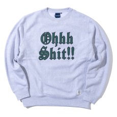 画像1: Ohhh Shit Crewneck Heavy Weight Sweat Shirt ヘヴィ スウェット クルーネック カレッジ ロゴ Ash Gray (1)