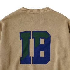 画像6: IB Varsity Knit バーシティー ニット コットン カレッジ ロゴ Sand Beige (6)