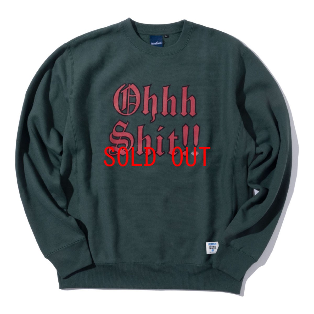 画像1: Ohhh Shit Crewneck Heavy Weight Sweat Shirt ヘヴィ スウェット クルーネック カレッジ ロゴ Green (1)