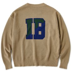 画像3: IB Varsity Knit バーシティー ニット コットン カレッジ ロゴ Sand Beige (3)