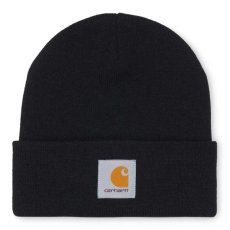 画像2: Short Watch Hat Beanie Logo Patch Knit Cap ショート ビーニー ロゴ Black (2)