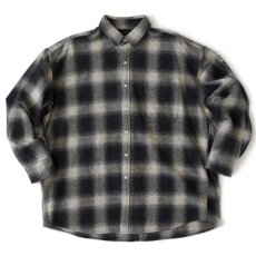 画像2: Bigshadow Flannel Check Shirt オンブレ チェック ネル ヘビー コットン フランネル Black (2)