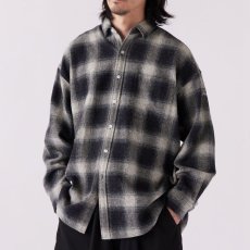 画像1: Bigshadow Flannel Check Shirt オンブレ チェック ネル ヘビー コットン フランネル Black (1)