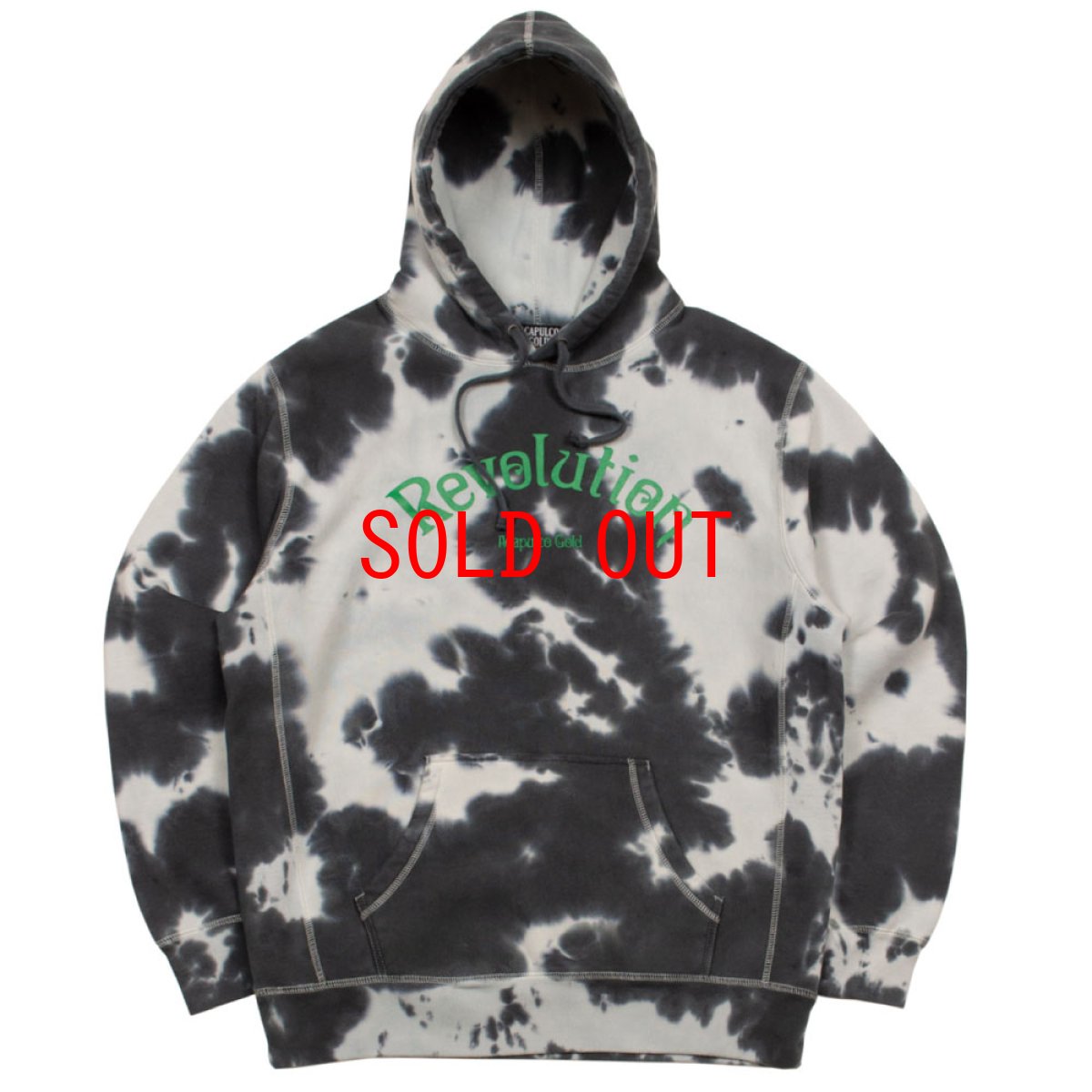 画像1: Revolution Tie-Dye Pullover Sweat Shirt タイダイ プルオーバー スウェット フーディー パーカー Black (1)