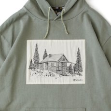 画像6: × FOS × Sb M.F. "CABIN-P" Cut & Saw Hoodie トリプル コラボ カットソー パーカー Heroin Skateboards 13oz Green (6)