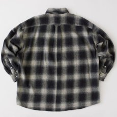 画像3: Bigshadow Flannel Check Shirt オンブレ チェック ネル ヘビー コットン フランネル Black (3)