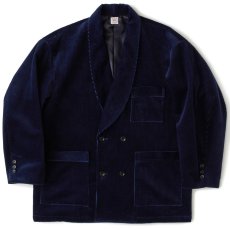 画像2: Classic Corduroy Relax Jacket リラックス コーデュロイ スモーキング ジャケット ショールカラー Navy (2)