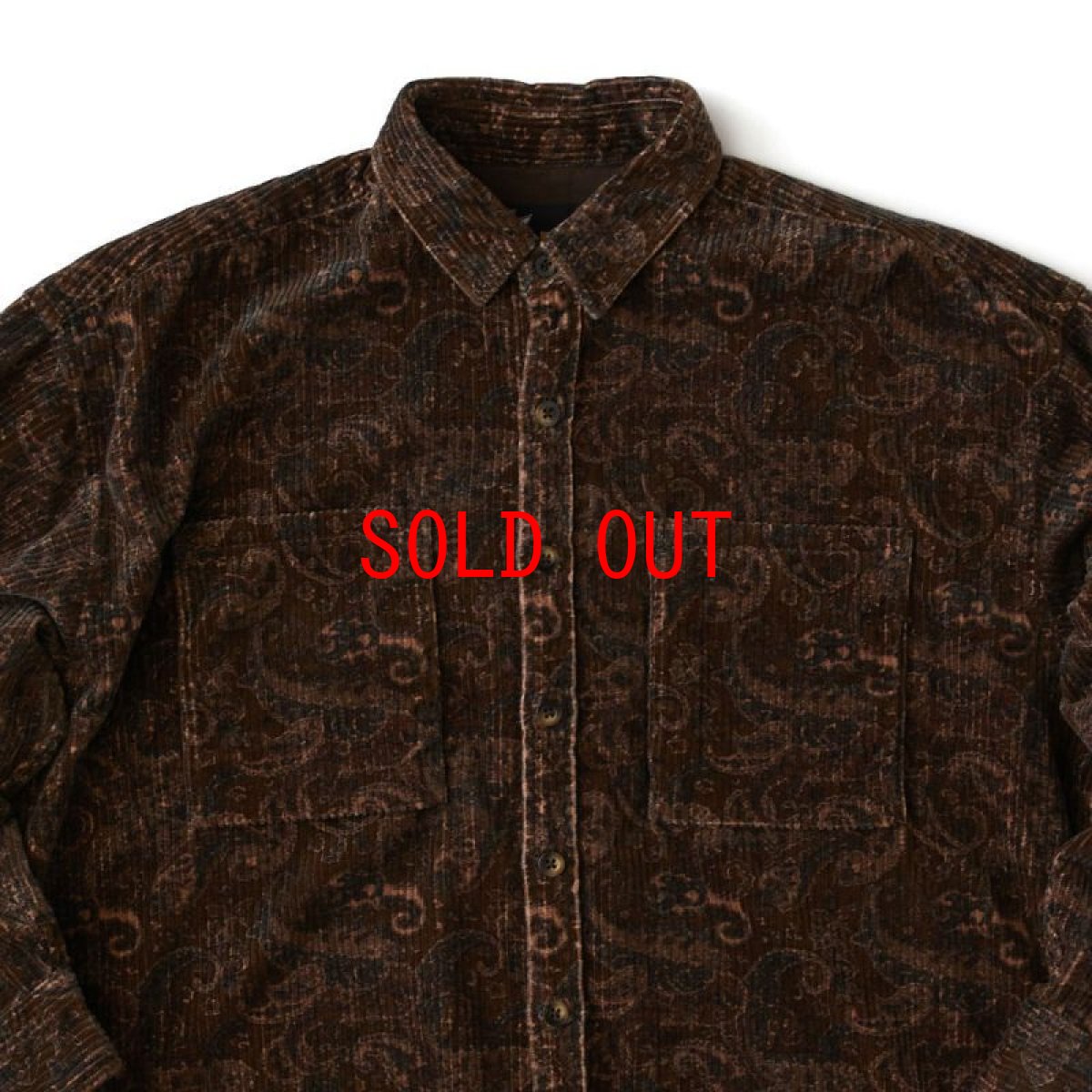画像4: Walesley Paisley Corduroy Shirt ペイズリー 太畝 コーデュロイ シャツ 長袖 Brown (4)