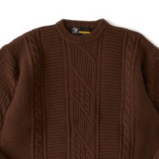 画像4: Gigandhi Fisherman Knit Sweater フィッシャーマン ニット Brown (4)