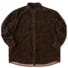 画像2: Walesley Paisley Corduroy Shirt ペイズリー 太畝 コーデュロイ シャツ 長袖 Brown (2)