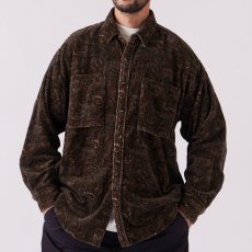 画像1: Walesley Paisley Corduroy Shirt ペイズリー 太畝 コーデュロイ シャツ 長袖 Brown (1)