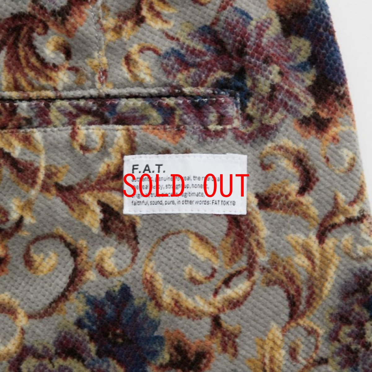 画像8: Gigarose Pants ゴシック フラワー ライスコード ワイド テーパード パンツ Blue (8)