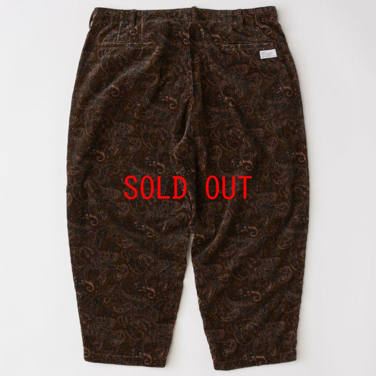 画像3: Gigacomma Paisley Corduroy Pants ペイズリー 太畝 コーデュロイ パンツ Brown (3)